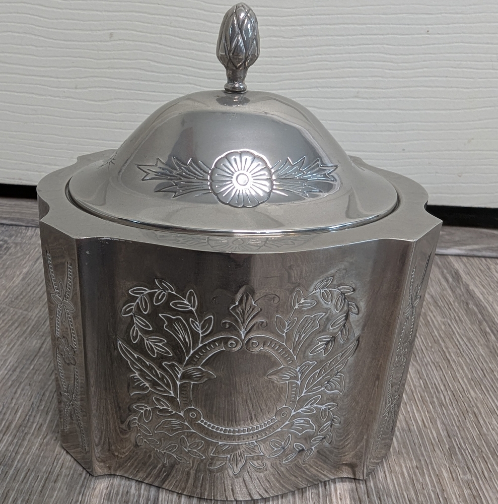 Vintage Trinket Silver Etched Box